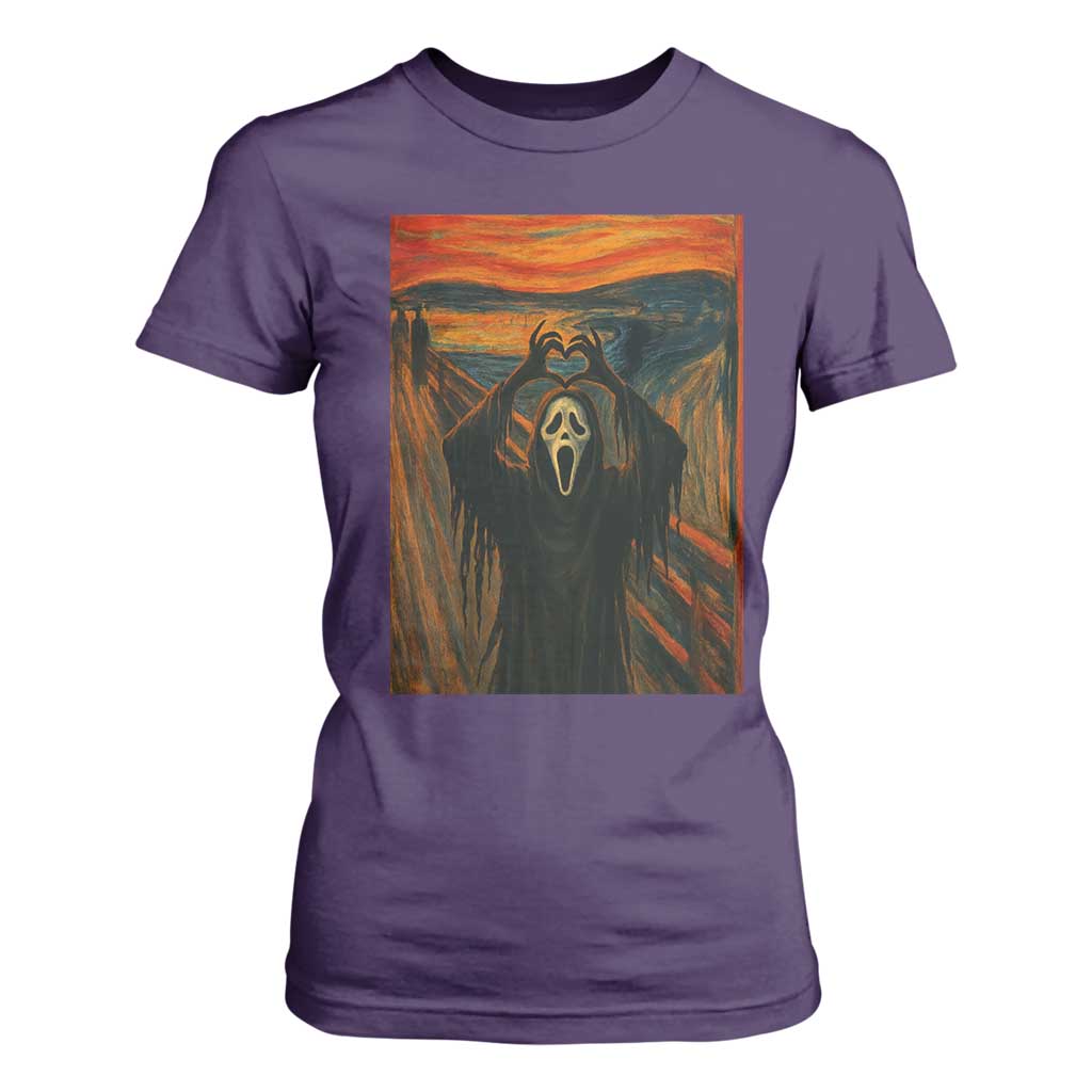 Ghost Heart Hands T Shirt For Women Scary Face Horror Halloween TS10 Purple Print Your Wear