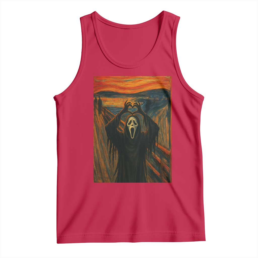 Ghost Heart Hands Tank Top Scary Face Horror Halloween TS10 Red Print Your Wear