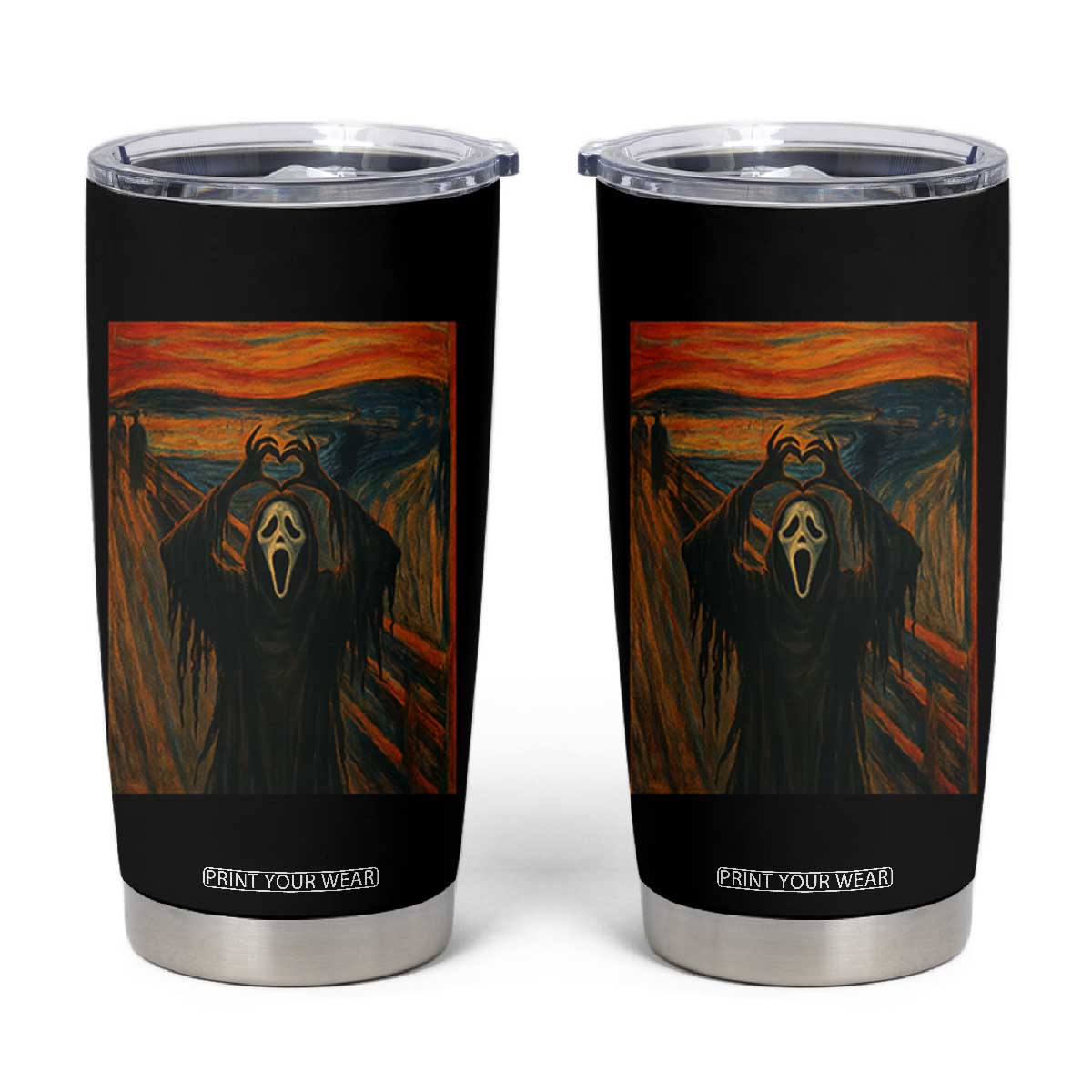 Ghost Heart Hands Tumbler Cup Scary Face Horror Halloween TS10 Black Print Your Wear