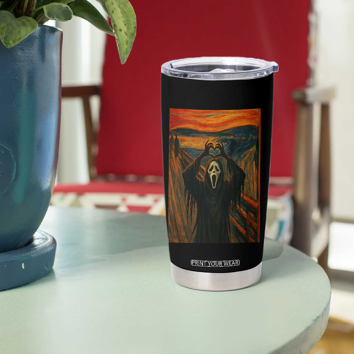 Ghost Heart Hands Tumbler Cup Scary Face Horror Halloween TS10 Print Your Wear