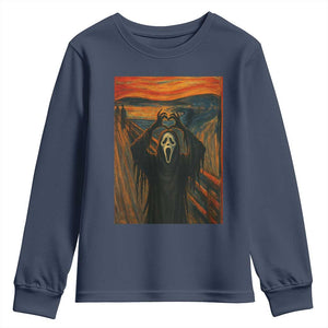 Ghost Heart Hands Youth Sweatshirt Scary Face Horror Halloween TS10 Navy Print Your Wear