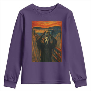 Ghost Heart Hands Youth Sweatshirt Scary Face Horror Halloween TS10 Purple Print Your Wear