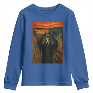 Ghost Heart Hands Youth Sweatshirt Scary Face Horror Halloween TS10 Royal Blue Print Your Wear