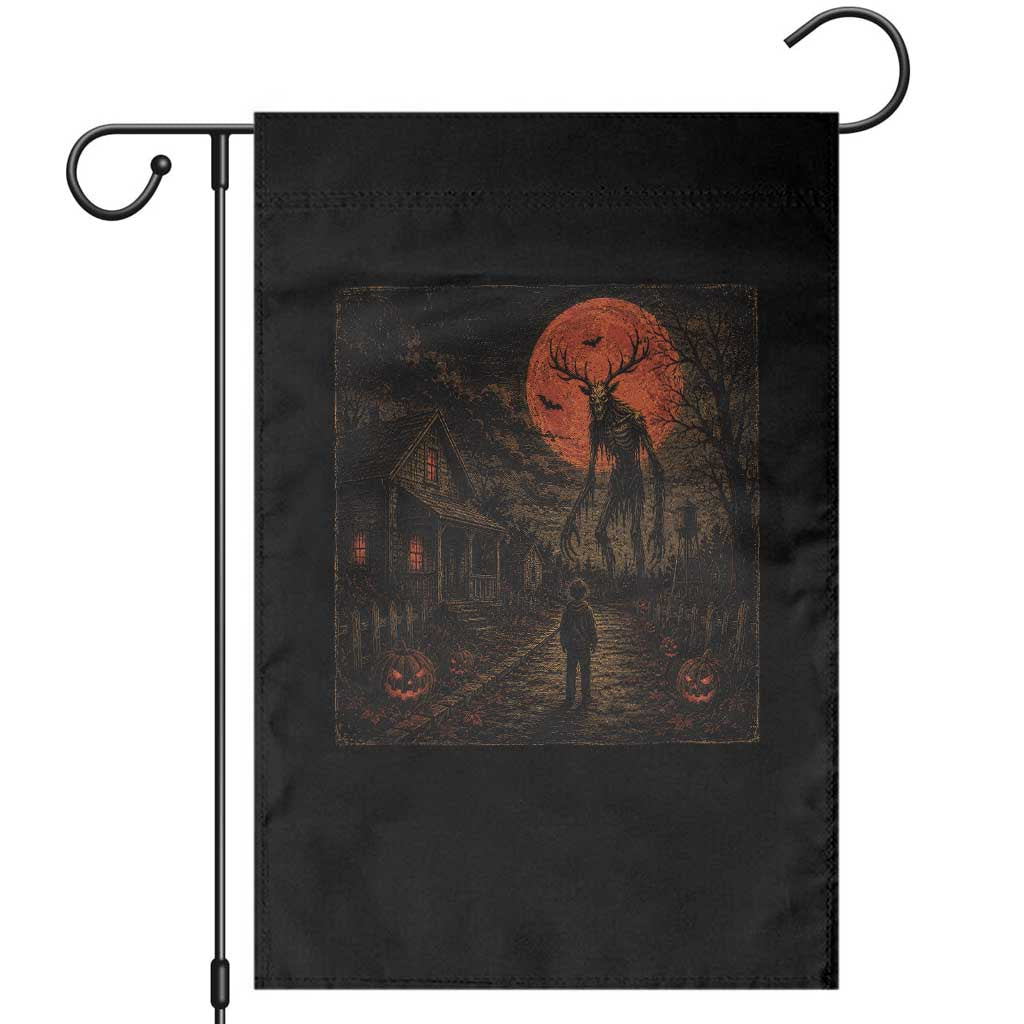 Wendigo Halloween Garden Flag Vintage Deer Skull Spooky Night Graphic TS10 Black Print Your Wear