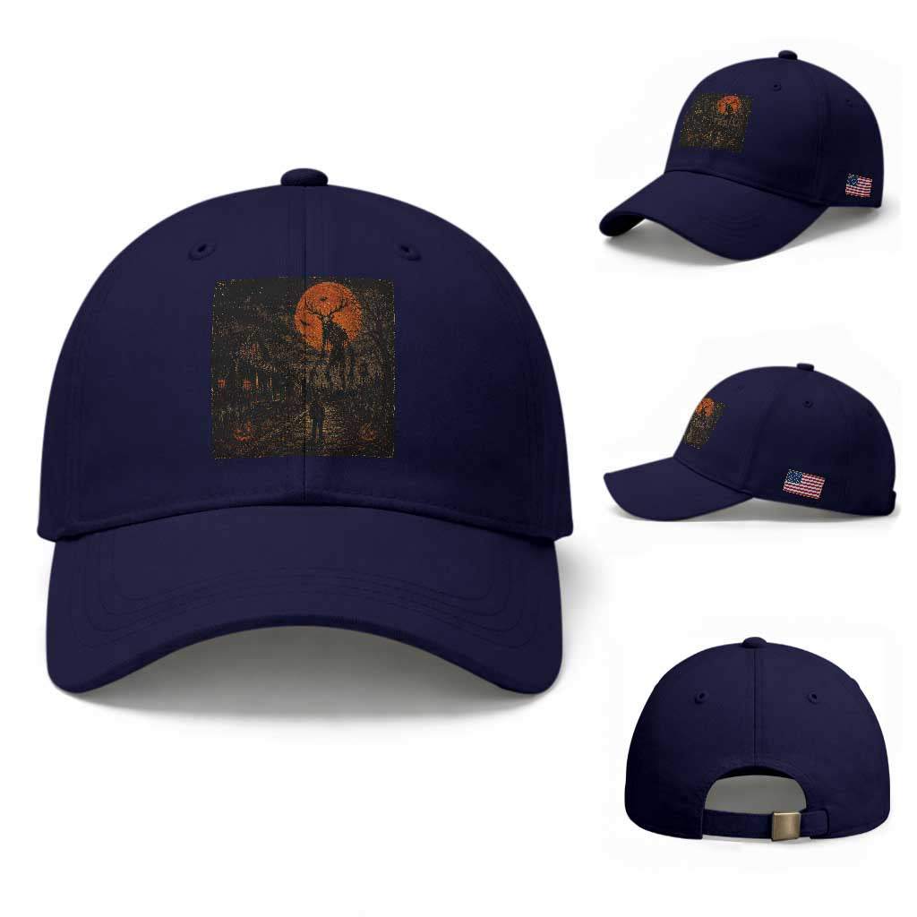 Wendigo Halloween Baseball Cap Vintage Deer Skull Spooky Night Graphic