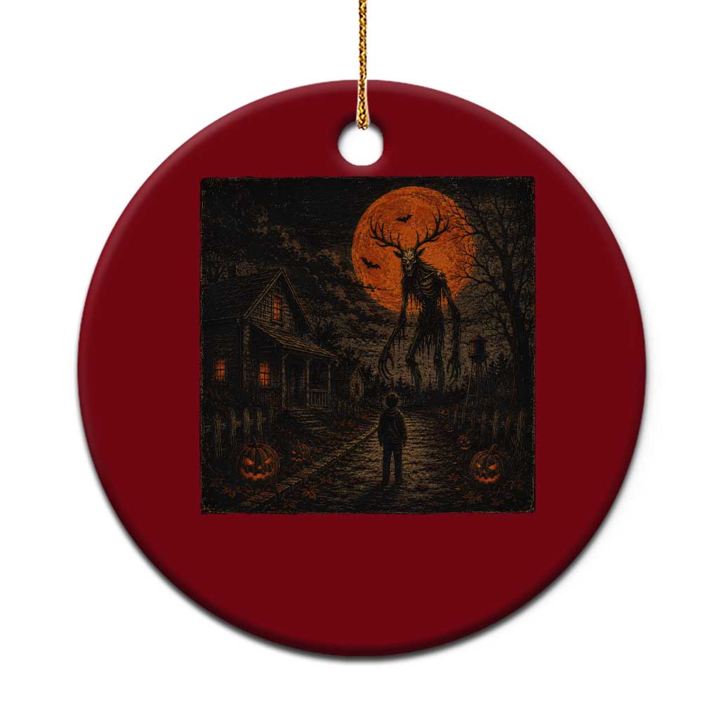 Wendigo Halloween Ceramic Ornament Vintage Deer Skull Spooky Night Graphic TS10 1pc Red Print Your Wear