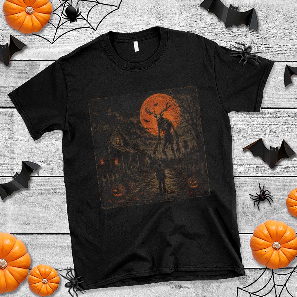 Wendigo Halloween T Shirt Vintage Deer Skull Spooky Night Graphic TS10 Black Print Your Wear