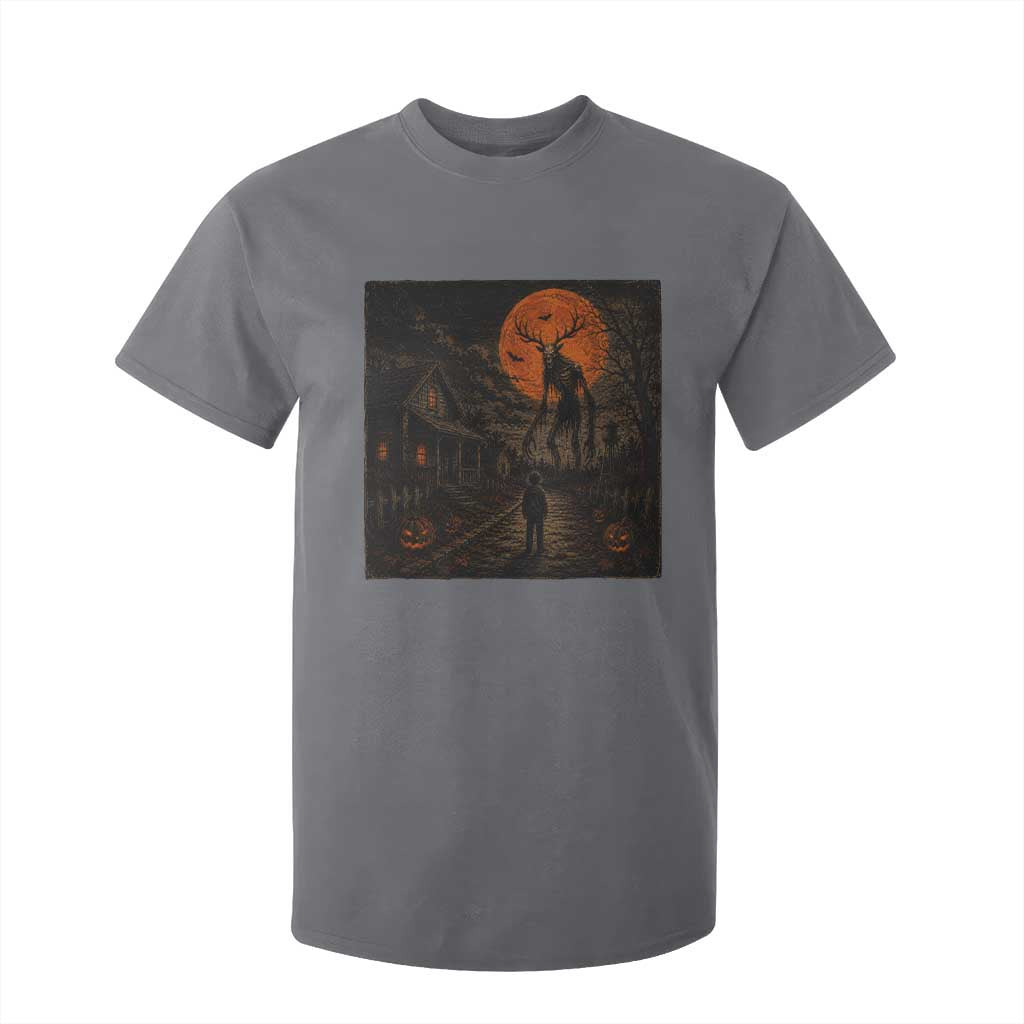 Wendigo Halloween T Shirt For Kid Vintage Deer Skull Spooky Night Graphic
