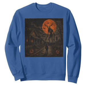 Wendigo Halloween Sweatshirt Vintage Deer Skull Spooky Night Graphic