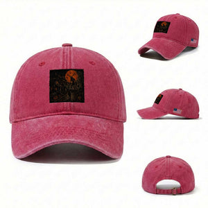 Wendigo Halloween Washed Cotton Baseball Cap Vintage Deer Skull Spooky Night Graphic