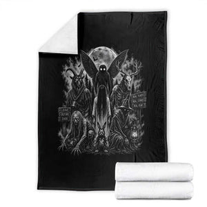 Cryptid Monsters Urban Legends Throw Blanket Vintage Dark Folklore Leave Before Dark Graphic