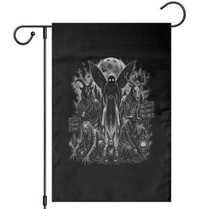Cryptid Monsters Urban Legends Garden Flag Vintage Dark Folklore Leave Before Dark Graphic