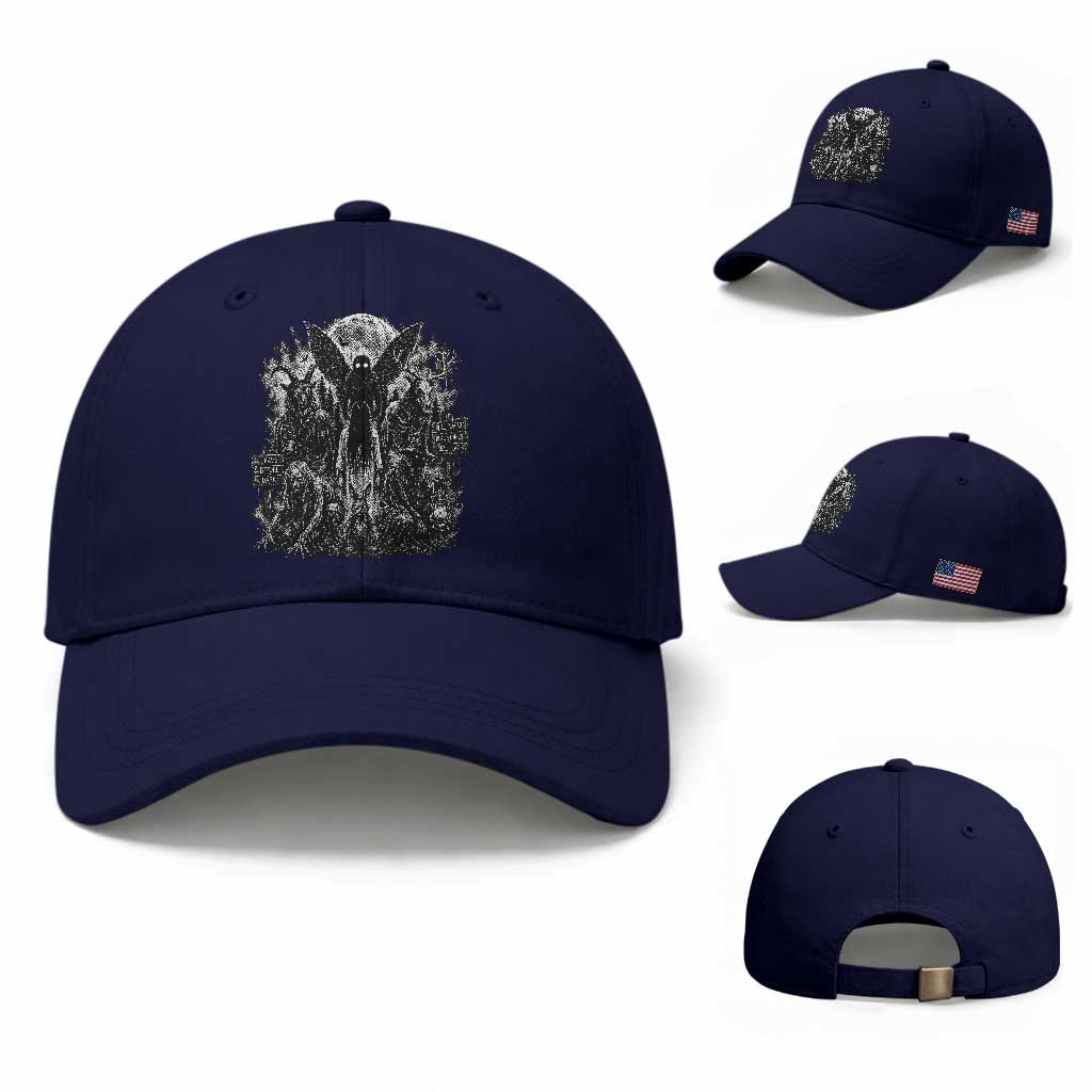 Cryptid Monsters Urban Legends Baseball Cap Vintage Dark Folklore Leave Before Dark Graphic