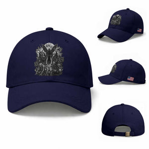 Cryptid Monsters Urban Legends Baseball Cap Vintage Dark Folklore Leave Before Dark Graphic