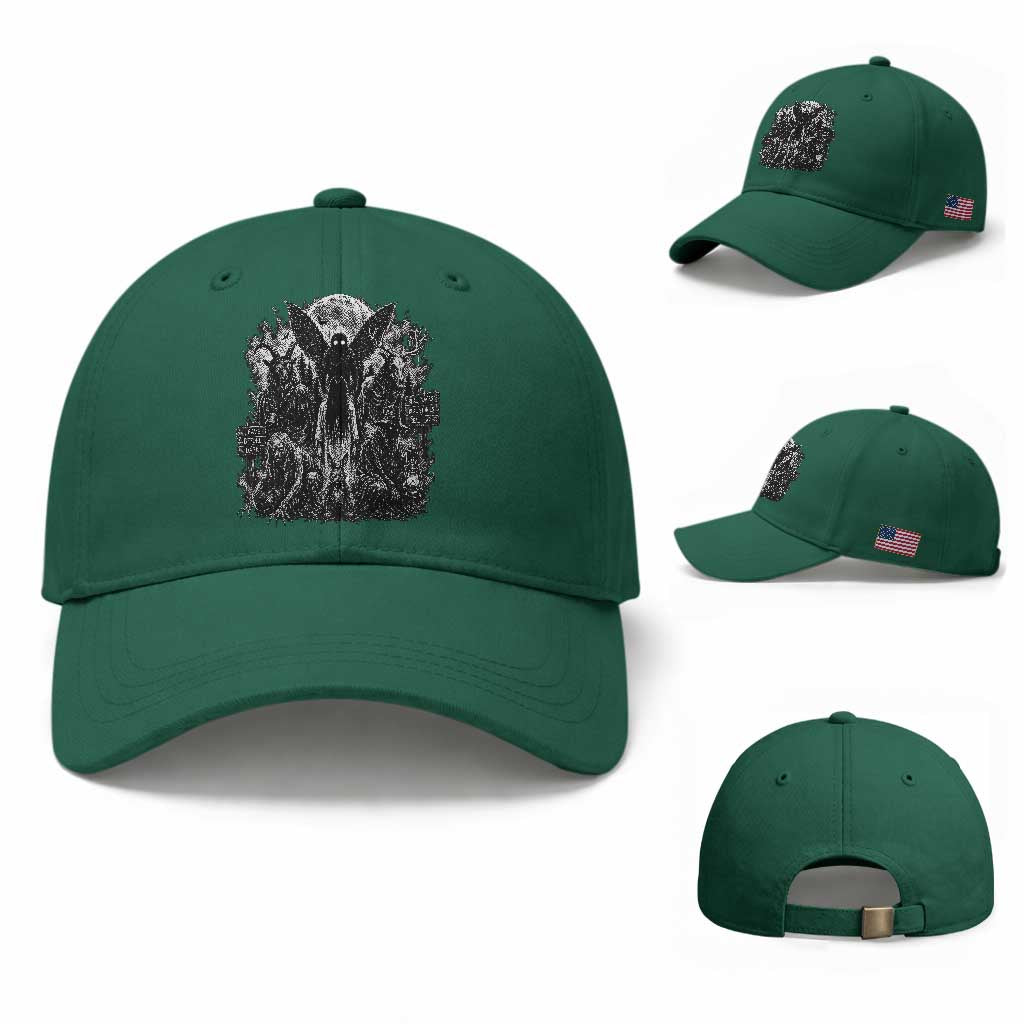 Cryptid Monsters Urban Legends Baseball Cap Vintage Dark Folklore Leave Before Dark Graphic