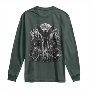 Cryptid Monsters Urban Legends Long Sleeve Shirt Vintage Dark Folklore Leave Before Dark Graphic