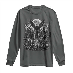 Cryptid Monsters Urban Legends Long Sleeve Shirt Vintage Dark Folklore Leave Before Dark Graphic