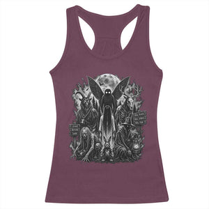 Cryptid Monsters Urban Legends Racerback Tank Top Vintage Dark Folklore Leave Before Dark Graphic