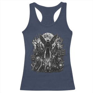 Cryptid Monsters Urban Legends Racerback Tank Top Vintage Dark Folklore Leave Before Dark Graphic