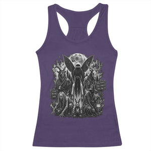 Cryptid Monsters Urban Legends Racerback Tank Top Vintage Dark Folklore Leave Before Dark Graphic