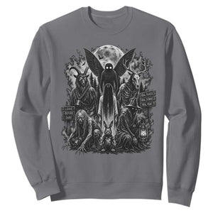 Cryptid Monsters Urban Legends Sweatshirt Vintage Dark Folklore Leave Before Dark Graphic