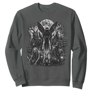 Cryptid Monsters Urban Legends Sweatshirt Vintage Dark Folklore Leave Before Dark Graphic