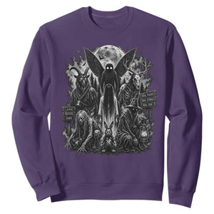 Cryptid Monsters Urban Legends Sweatshirt Vintage Dark Folklore Leave Before Dark Graphic