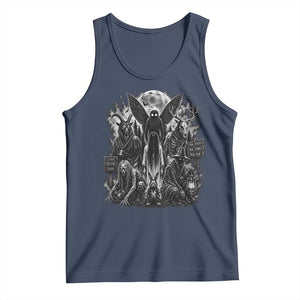 Cryptid Monsters Urban Legends Tank Top Vintage Dark Folklore Leave Before Dark Graphic