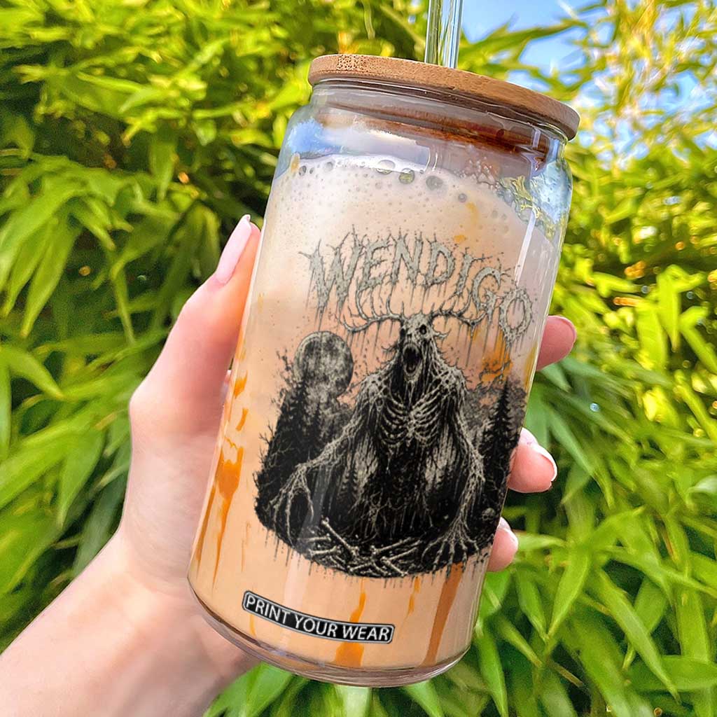 Wendigo Cryptid Monster Glass Can Heavy Metal Dark Fantasy Horror Graphic TS10 Black Print Your Wear