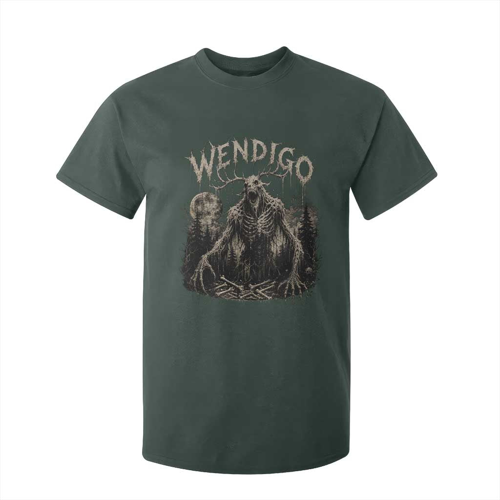 Wendigo Cryptid Monster T Shirt For Kid Heavy Metal Dark Fantasy Horror Graphic TS10 Dark Forest Green Print Your Wear