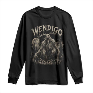 Wendigo Cryptid Monster Long Sleeve Shirt Heavy Metal Dark Fantasy Horror Graphic TS10 Black Print Your Wear