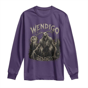 Wendigo Cryptid Monster Long Sleeve Shirt Heavy Metal Dark Fantasy Horror Graphic TS10 Purple Print Your Wear