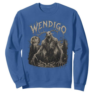 Wendigo Cryptid Monster Sweatshirt Heavy Metal Dark Fantasy Horror Graphic TS10 Royal Blue Print Your Wear