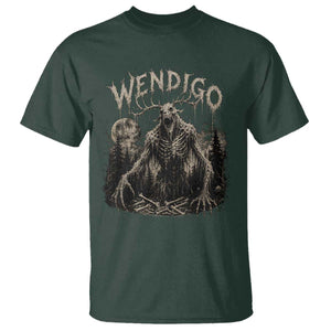 Wendigo Cryptid Monster T Shirt Heavy Metal Dark Fantasy Horror Graphic TS10 Dark Forest Green Print Your Wear