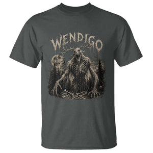 Wendigo Cryptid Monster T Shirt Heavy Metal Dark Fantasy Horror Graphic TS10 Dark Heather Print Your Wear