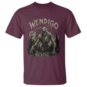 Wendigo Cryptid Monster T Shirt Heavy Metal Dark Fantasy Horror Graphic TS10 Maroon Print Your Wear