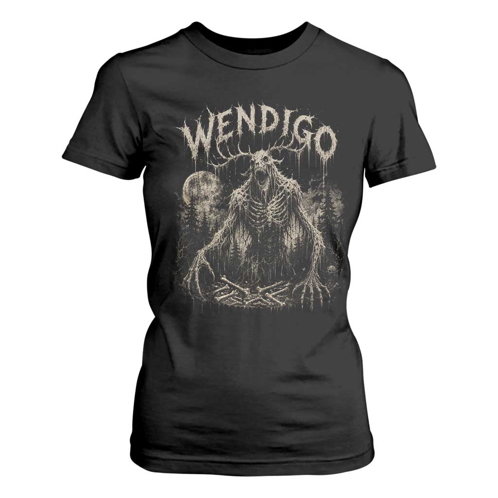Wendigo Cryptid Monster T Shirt For Women Heavy Metal Dark Fantasy Horror Graphic TS10 Black Print Your Wear