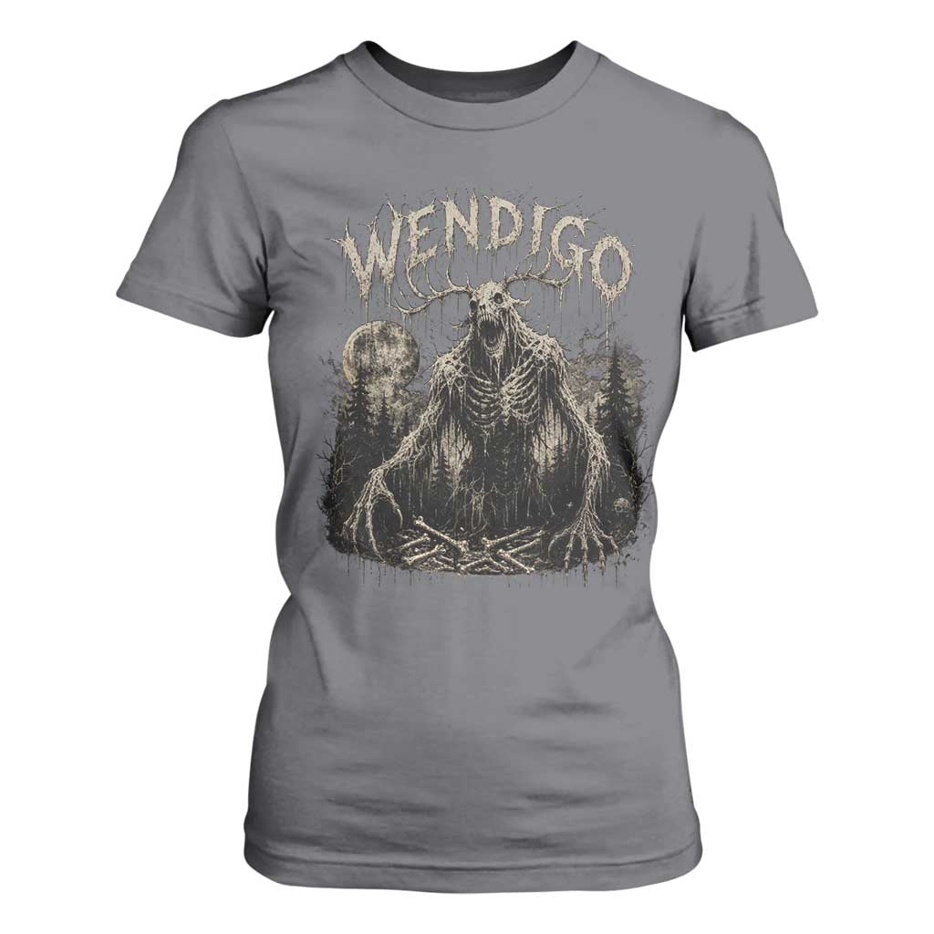 Wendigo Cryptid Monster T Shirt For Women Heavy Metal Dark Fantasy Horror Graphic TS10 Charcoal Print Your Wear