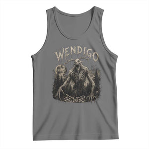 Wendigo Cryptid Monster Tank Top Heavy Metal Dark Fantasy Horror Graphic TS10 Black Heather Print Your Wear