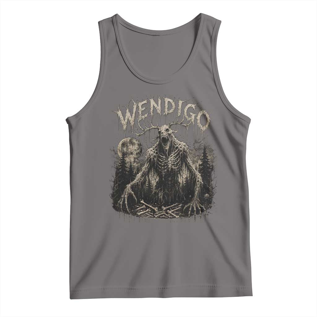 Wendigo Cryptid Monster Tank Top Heavy Metal Dark Fantasy Horror Graphic TS10 Deep Heather Print Your Wear