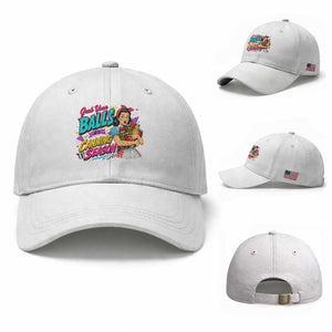 Grab Your Balls Its Canning Season Funny Food Preservation Baseball Cap Retro Pop Art Graphic