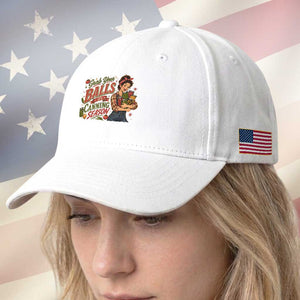 Grab Your Balls Its Canning Season Funny Food Preservation Baseball Cap Vintage Retro Country Girl Graphic