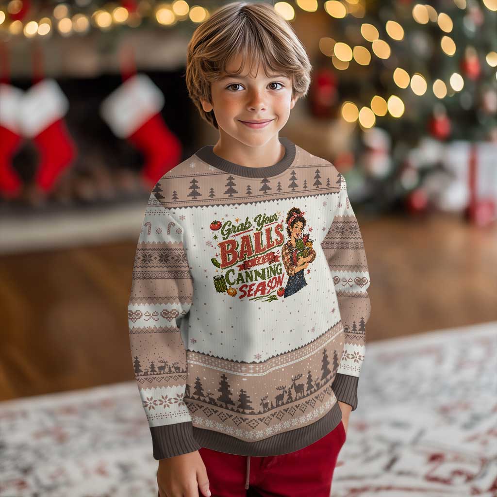 Grab Your Balls Its Canning Season Funny Food Preservation Ugly Christmas Sweater Vintage Retro Country Girl Graphic