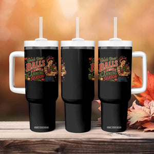 Grab Your Balls Its Canning Season Funny Food Preservation Tumbler With Handle Vintage Retro Country Girl Graphic
