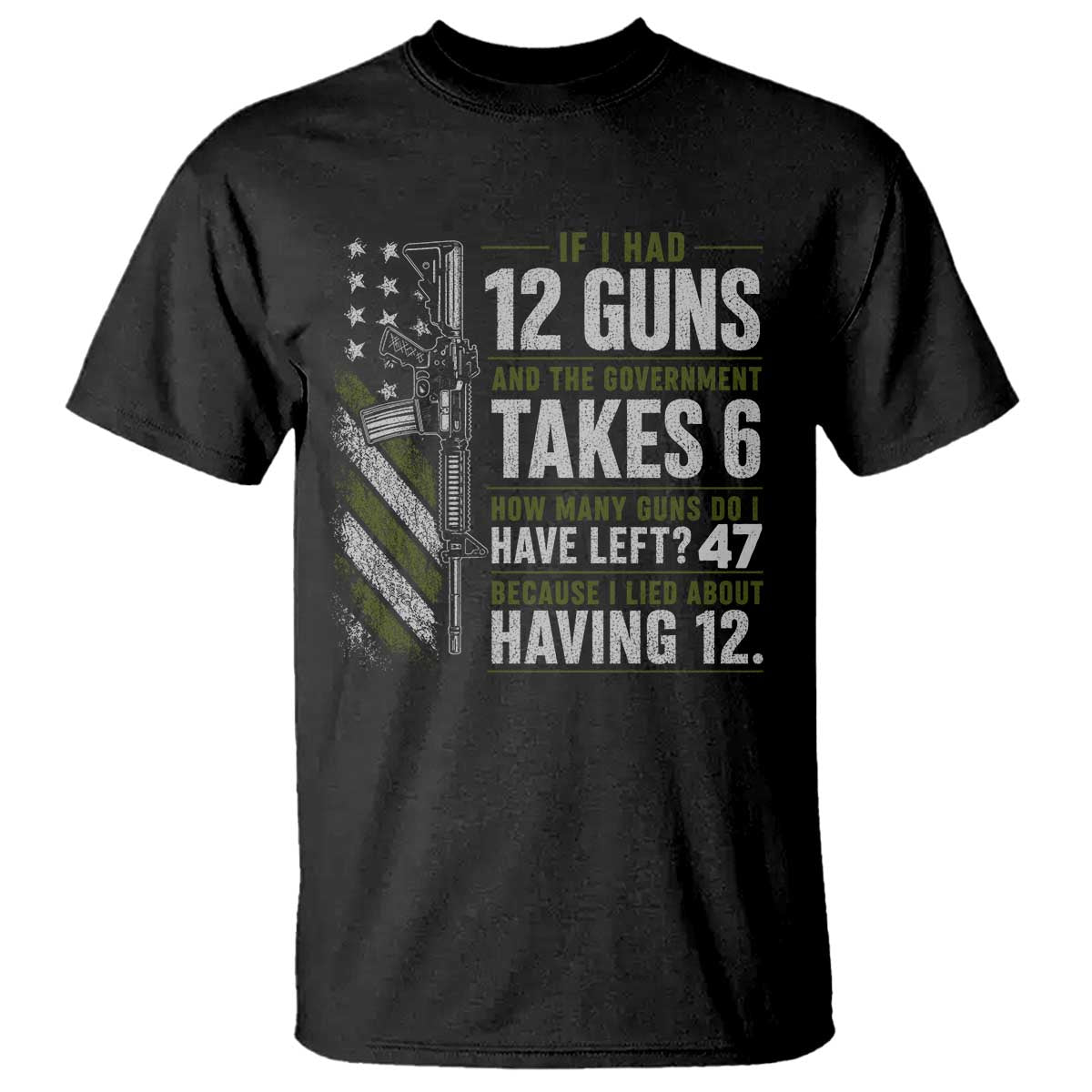 If I Had 12 Guns and The Government Math Second Amendment T Shirt TS10 Black Print Your Wear