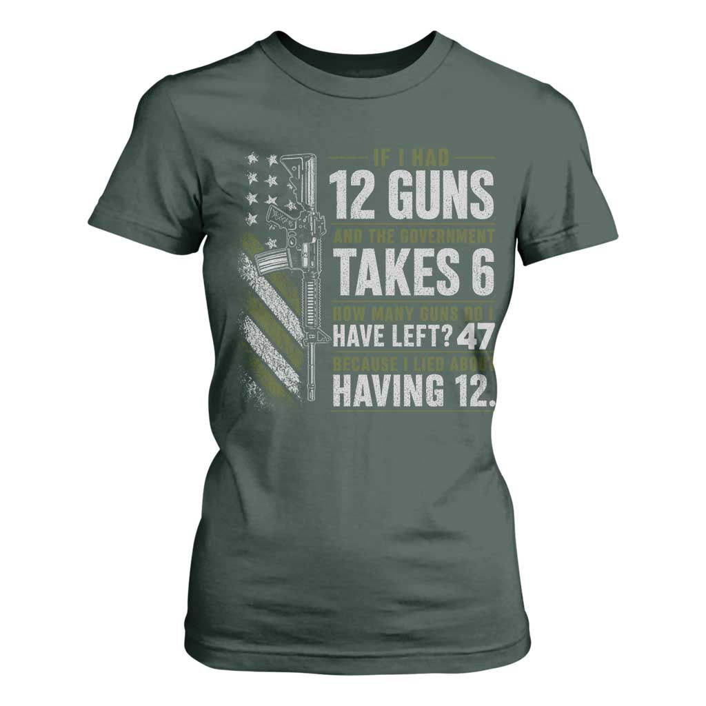 If I Had 12 Guns and The Government Math Second Amendment T Shirt For Women
