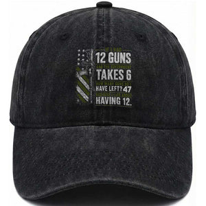 If I Had 12 Guns and The Government Math Second Amendment Washed Cotton Baseball Cap