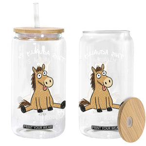 This Actually Is My First Rodeo Funny Silly Horse Glass Can 1st Birthday Meme
