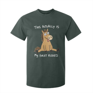 This Actually Is My First Rodeo Funny Silly Horse T Shirt For Kid 1st Birthday Meme