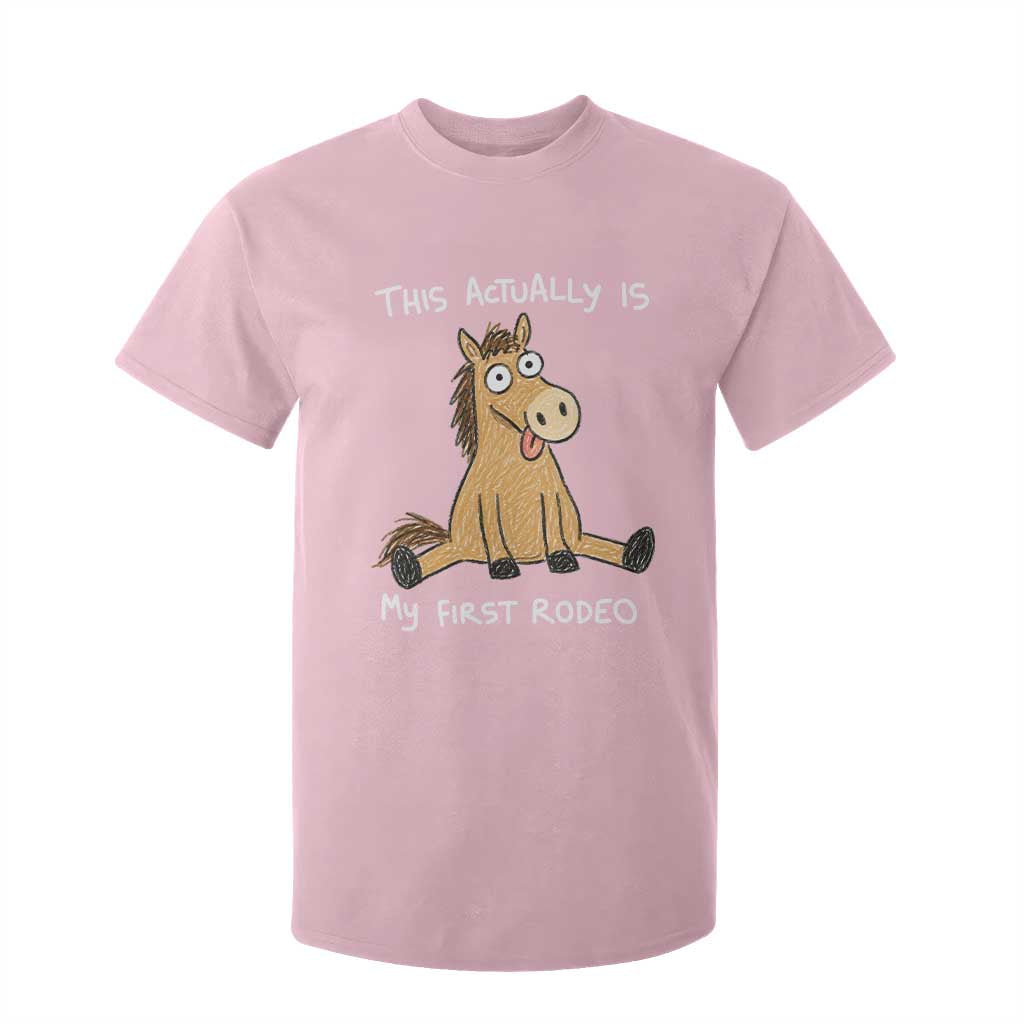 This Actually Is My First Rodeo Funny Silly Horse T Shirt For Kid 1st Birthday Meme